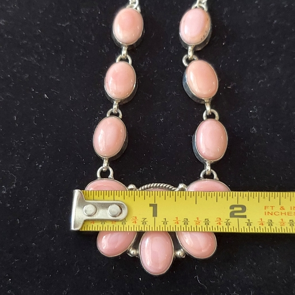 New Sterling Silver & Pink Conch Large Statement Necklace Gorgeous! - Picture 11 of 12